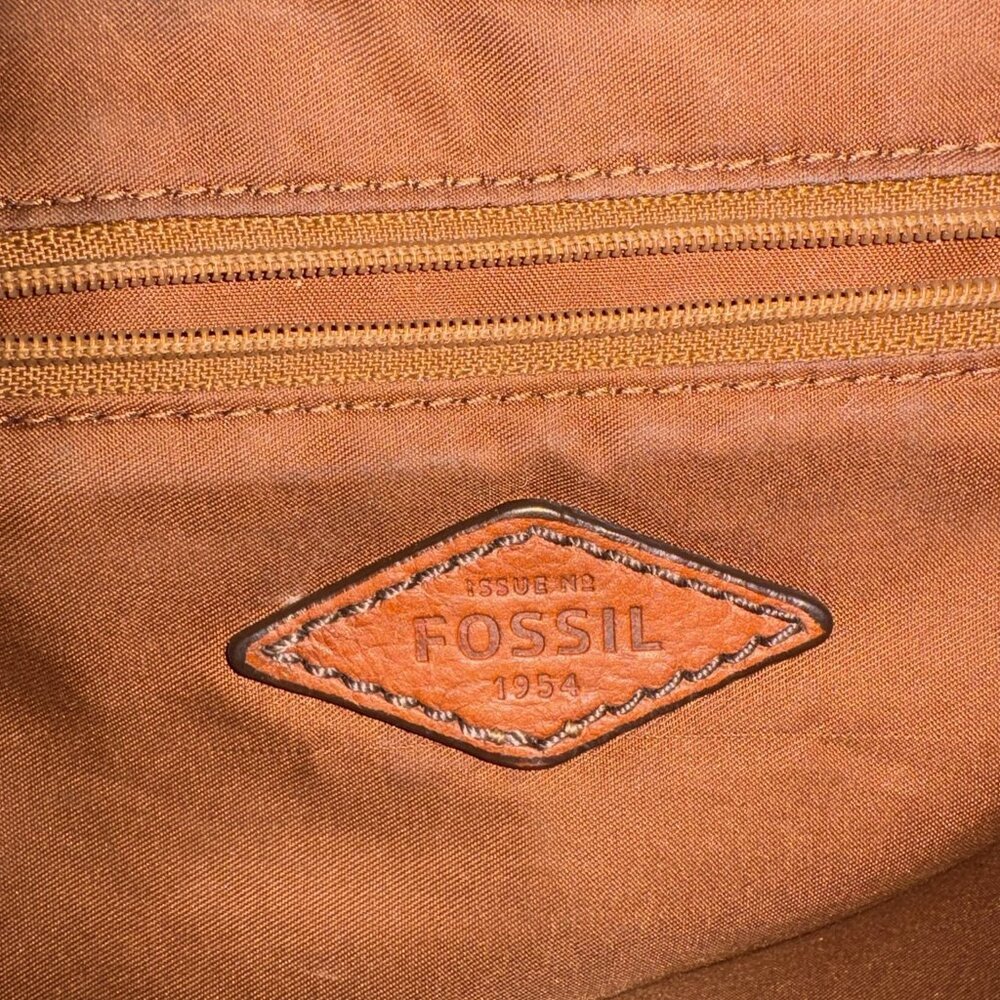 FOSSIL Vintage Classic Crossbody Brandy Leather Brown SHB2355213 Studs - Picture 7 of 11